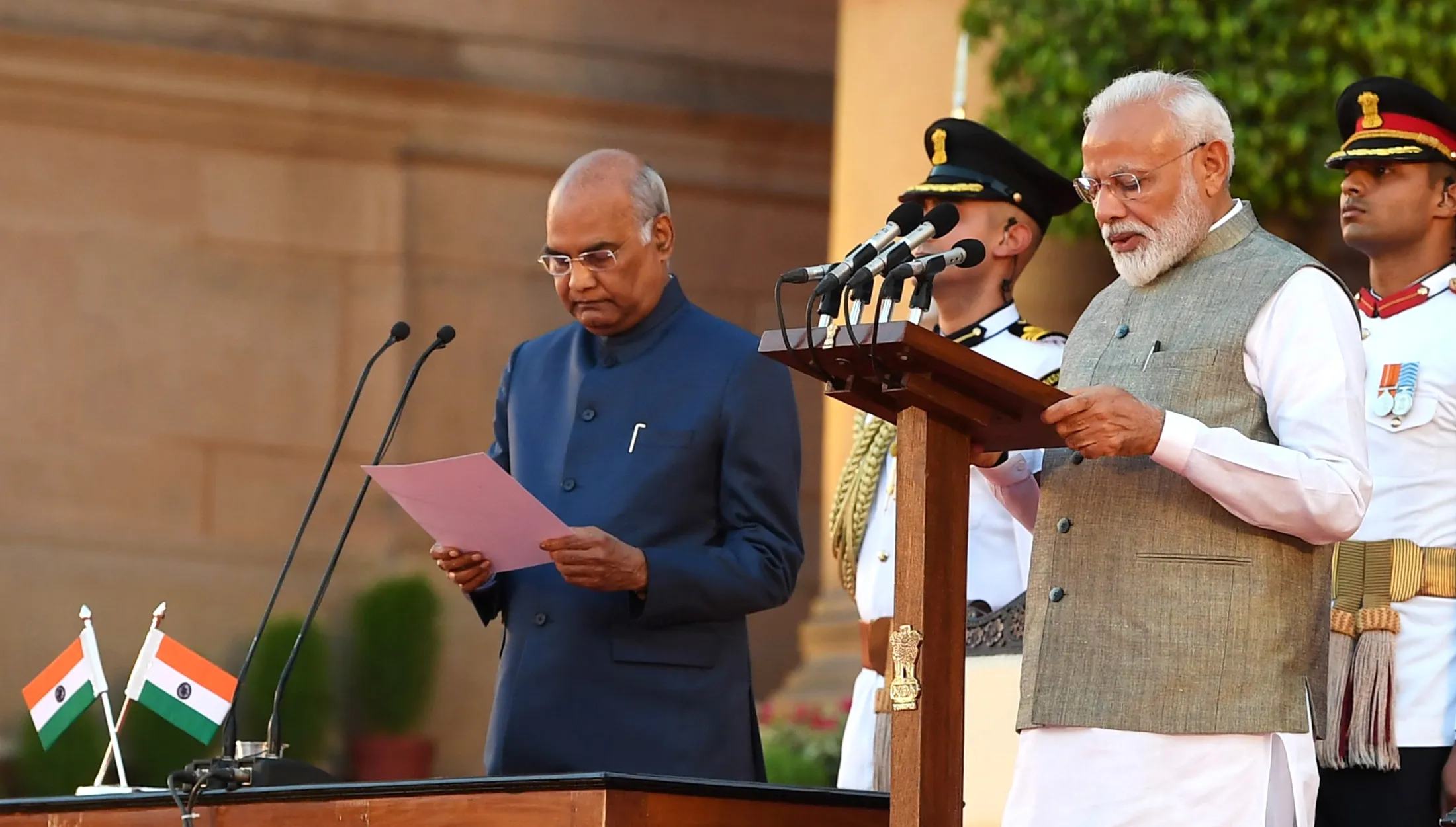 File:The President, Shri Ram Nath Kovind administering the oath of office of the Prime Minister