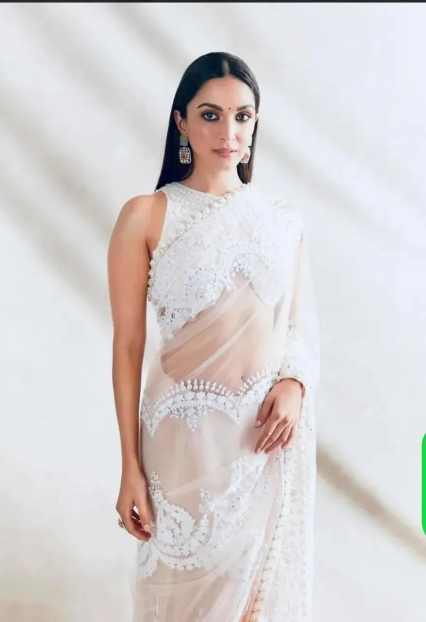 Kiara Advani’s Embellished White Saree: