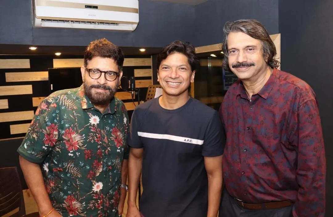 Rajeev Chaudhari with singer Shaan and Chaitanya Padukone