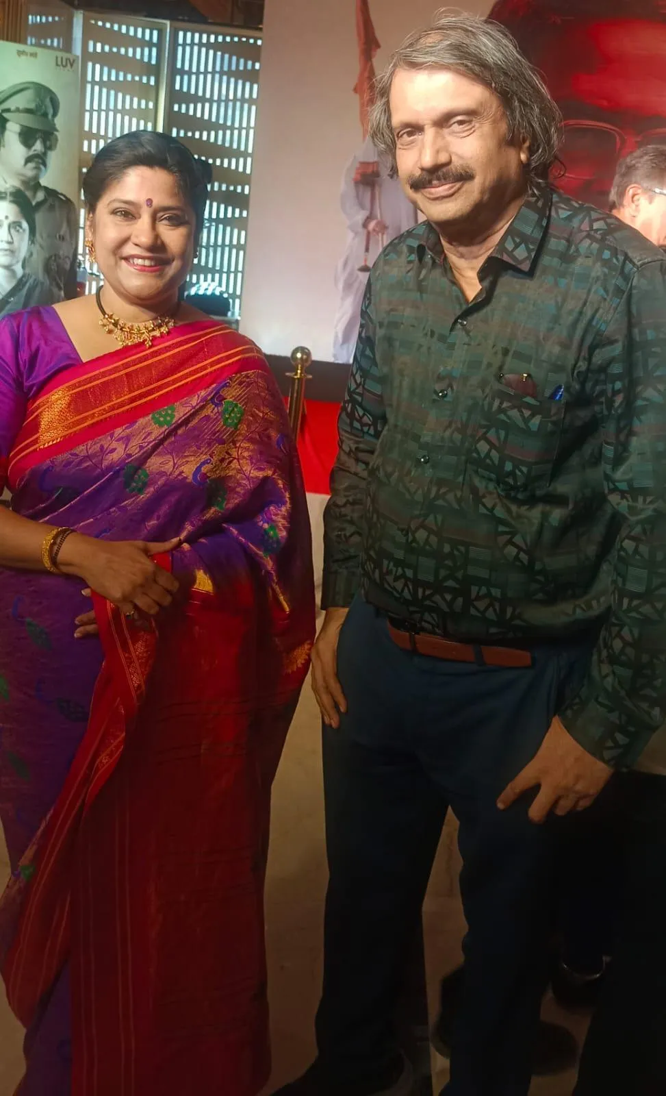 Renuka Shahane with sr journalist Chaitanya Padukone