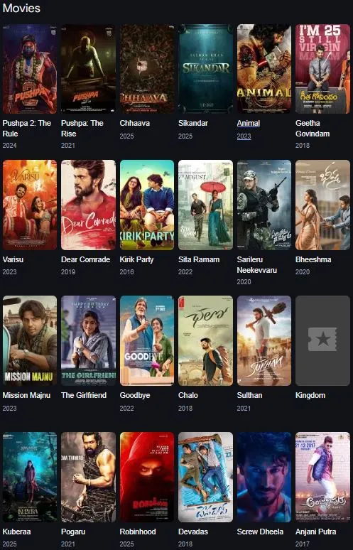 Rashmika Mandanna Filmography