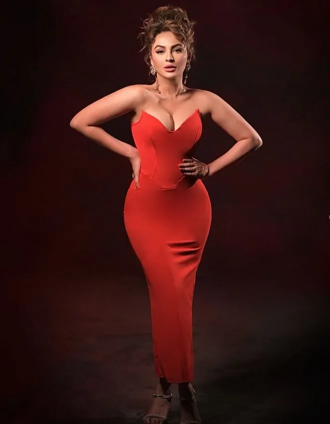 Actress Seerat Kapoor in hot Red dress