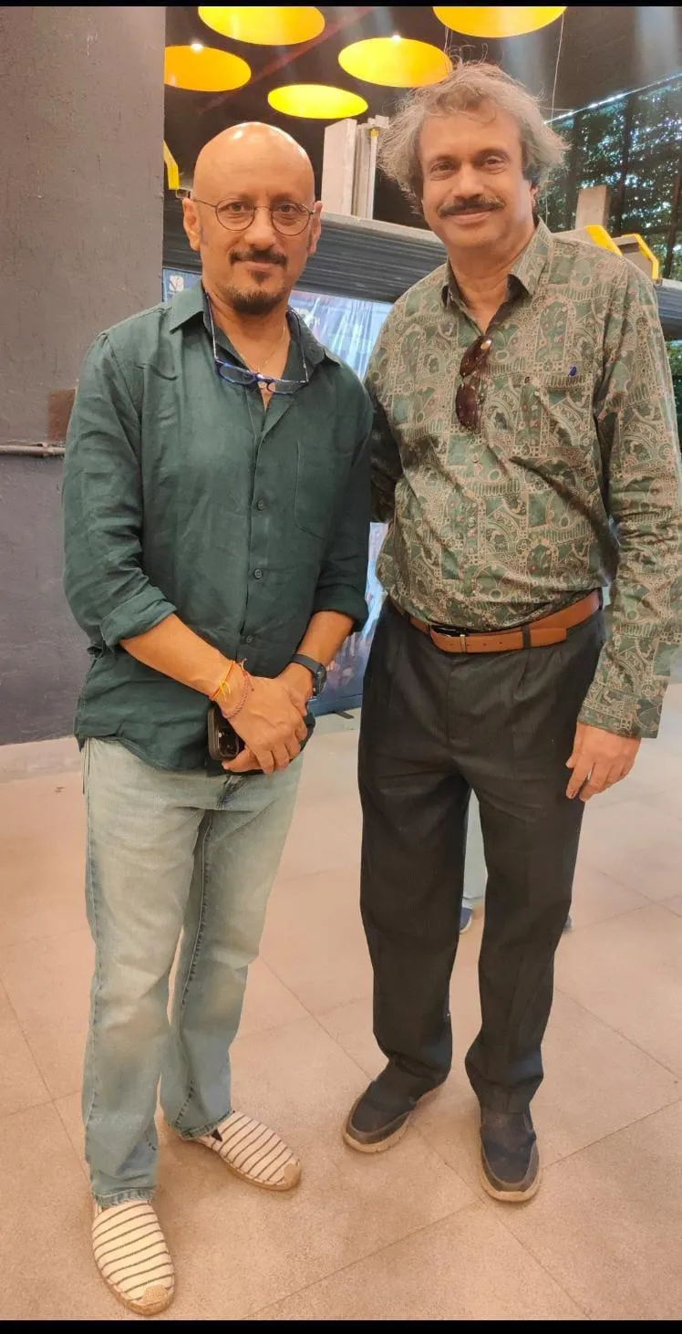 Shantanu Moitra (left) with sr journalist Chaitanya Padukone