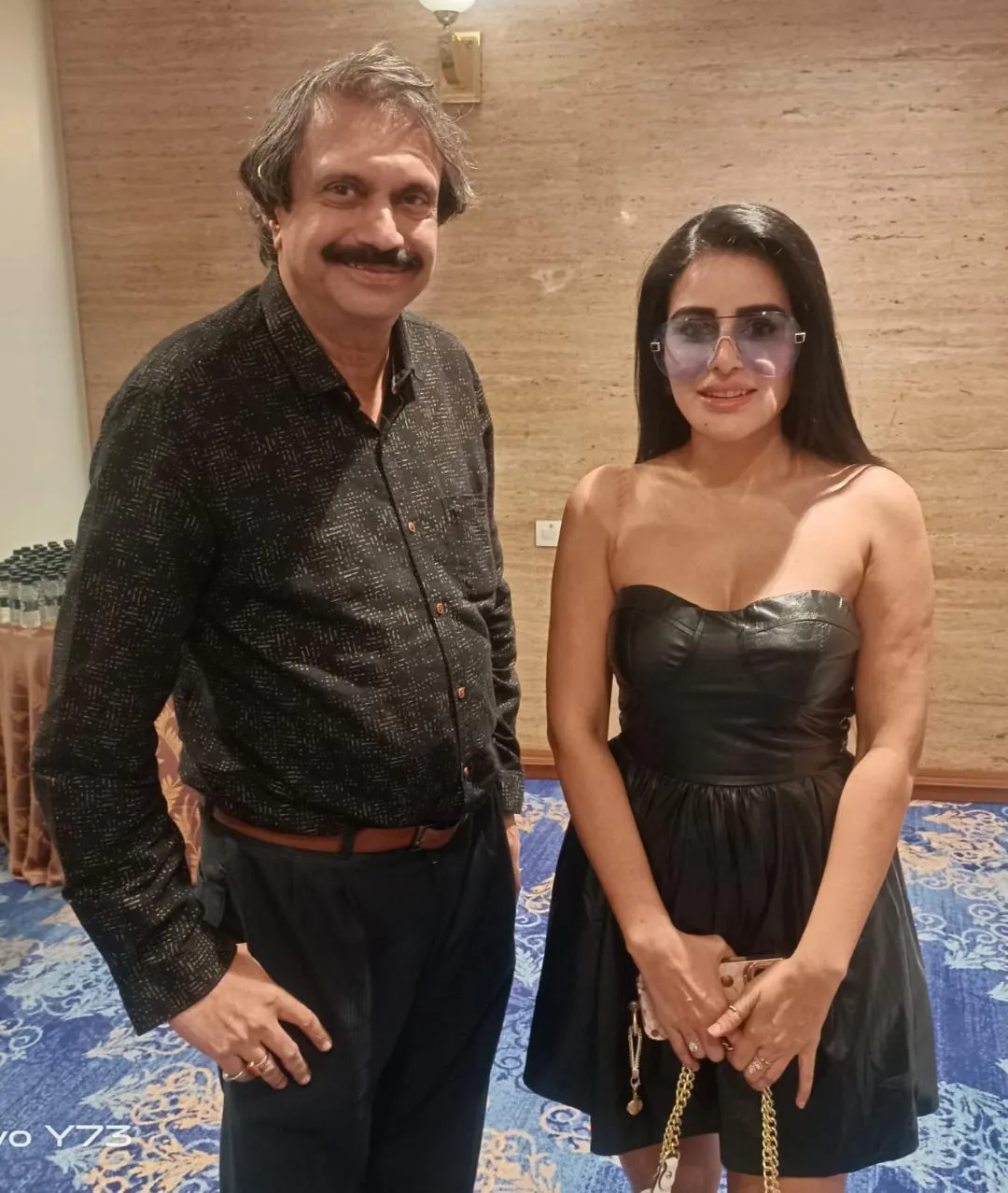 Rehaa Khann ( right)  with  sr film journalist  Chaitanya Padukone