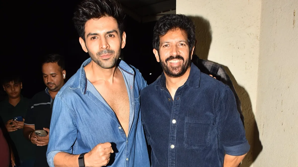 Chandu Champion Team Kartik Aaryan And Kabir Khan Pose Togetherics