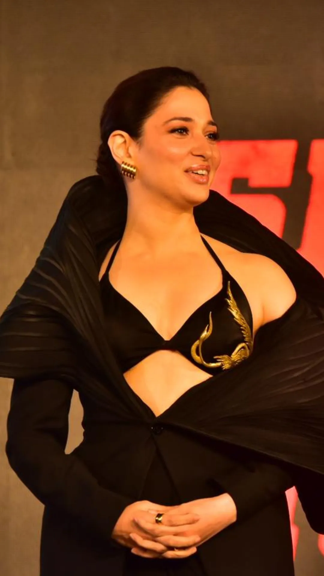 Tamannaah Bhatia In Black Outfit At Sikandar Ka Muqaddar Trailer Launch