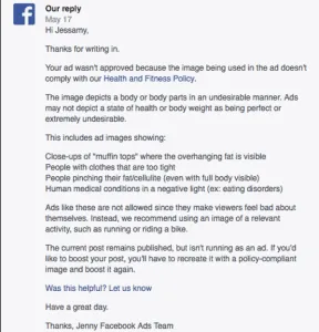 CIOL Screenshot of Facebook fat shaming reply