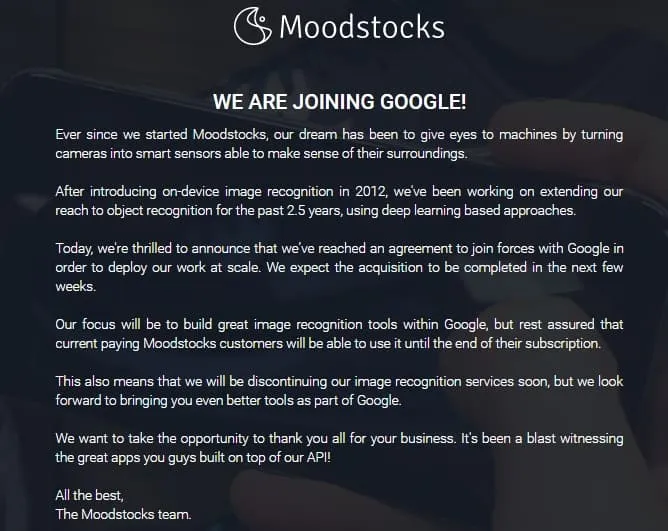 CIOL Google acquires French image recognition startup Moodstocks