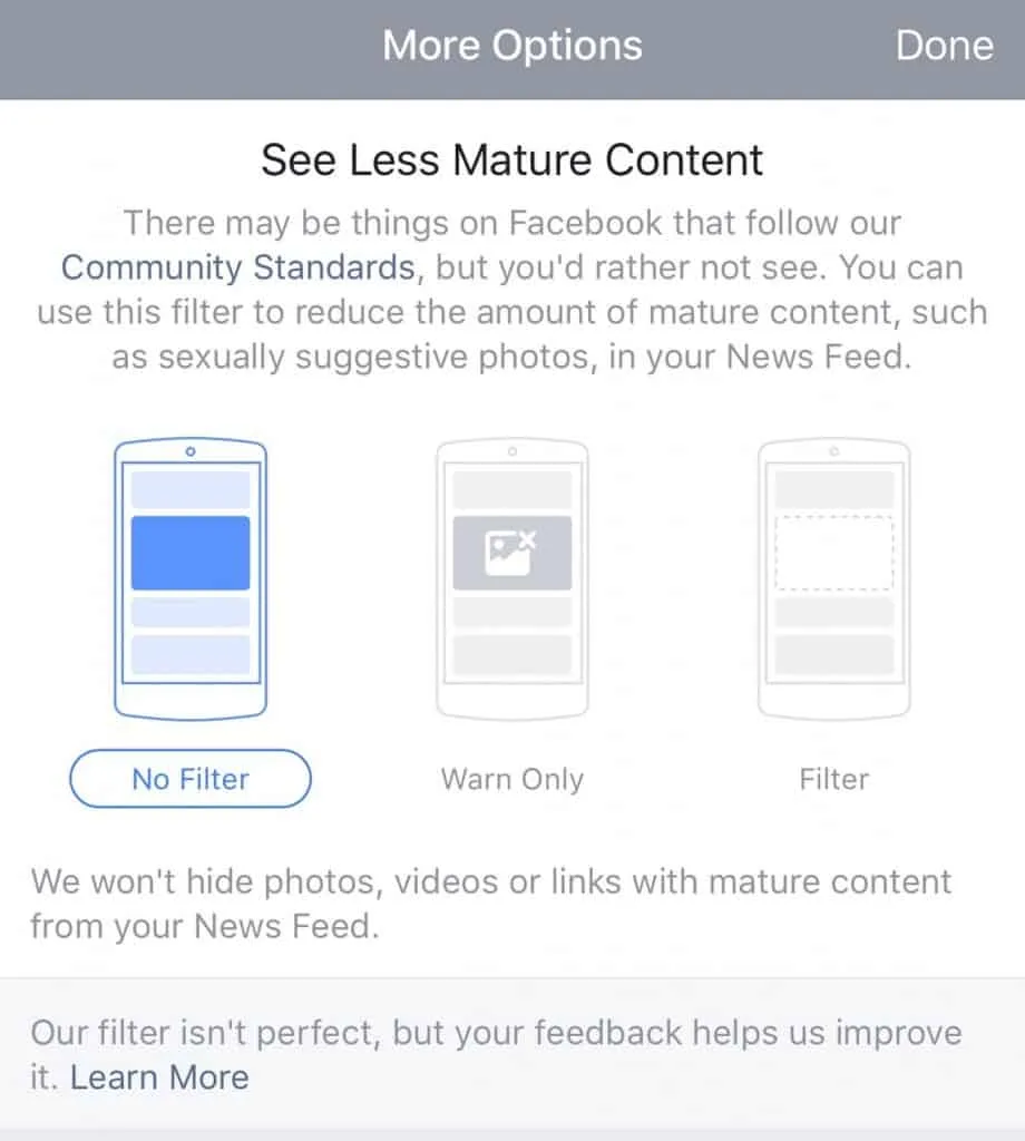 CIOL facebook to hide mature content in news feed