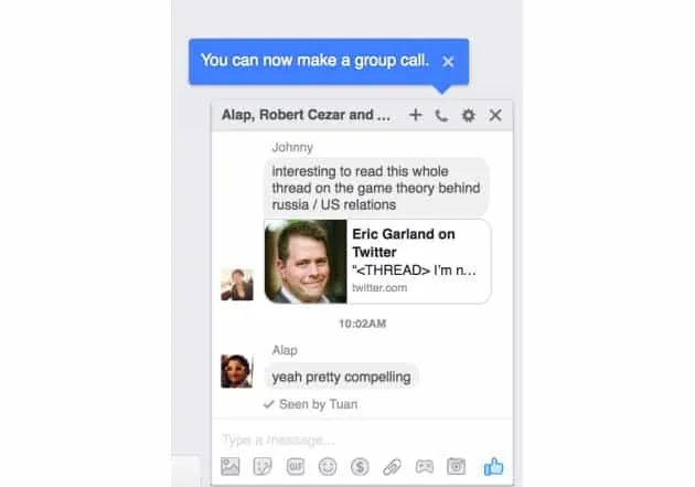 CIOL Facebook testing group audio calling on desktop