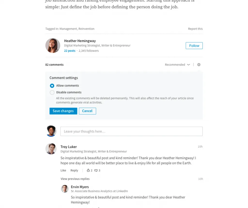 CIOL LinkedIn now provides ‘disable comment’ option to manage comments on long-form articles