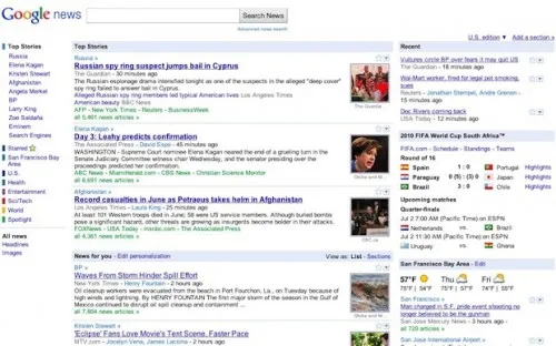Old google news  look