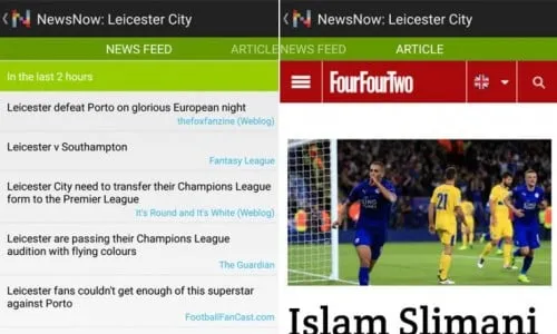 Newsnow filters all the information related to your favourite football club