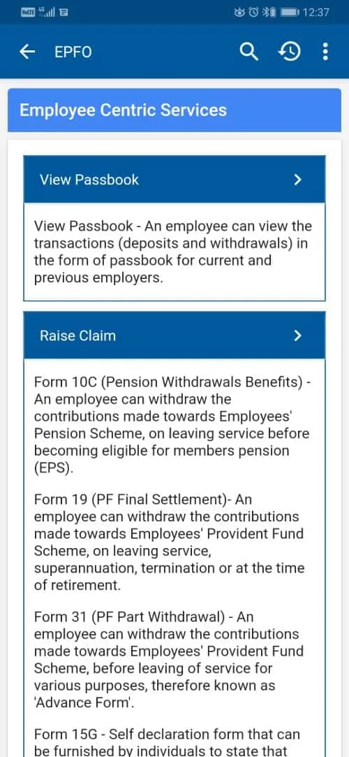 Check EPF Balance using the Umang App