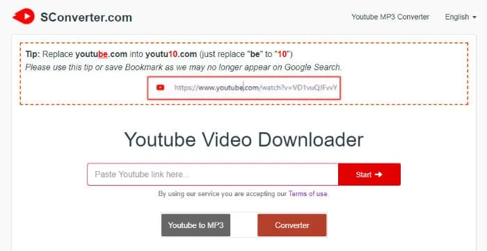 How to download YouTube video using SConverter