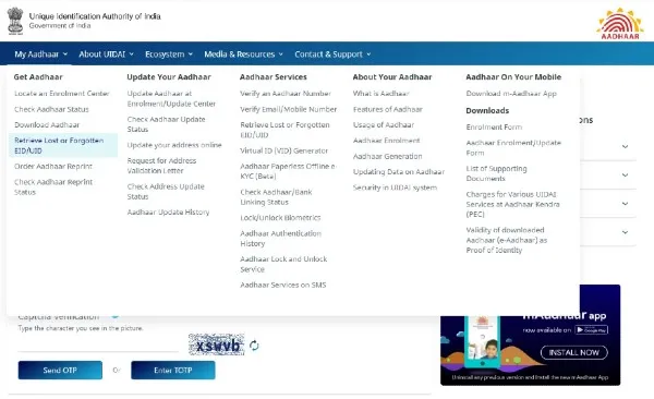 How to Retrieve Lost Aadhaar UID and EID Number