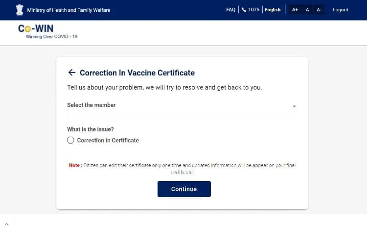 CoWIN Portal now allows you to Edit Name, Gender, Birth Year on Vaccine Certificate