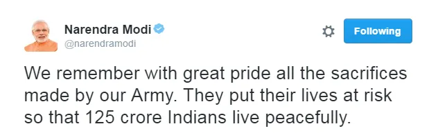 Modi tweeted