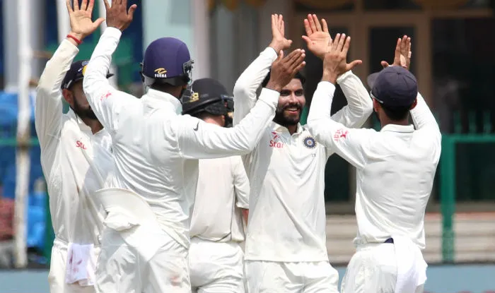 Ahmed was caught by Ajinkya Rahane off Ravindra Jadeja