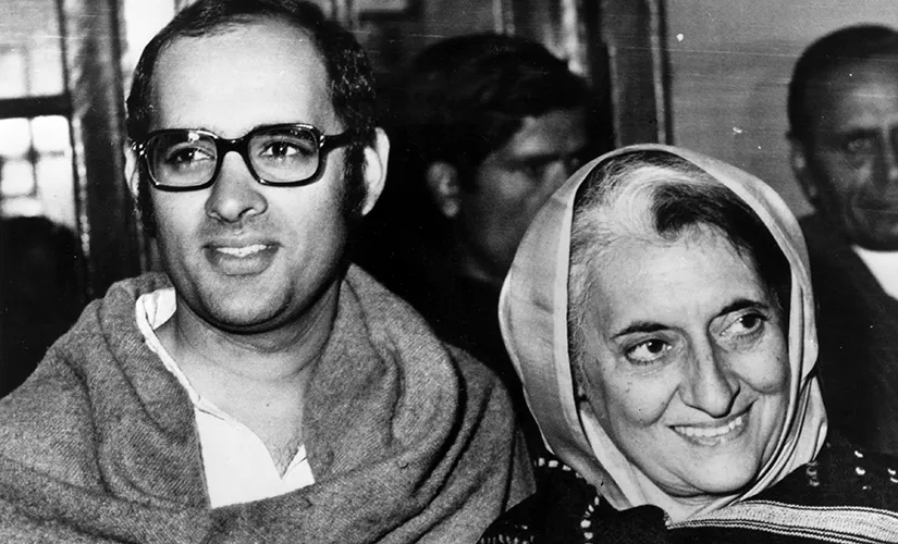 23rd June 1980: Indian prime minister Indira Gandhi (1917-1984) with her younger son Sanjay (1946 - 1980), just before his death in a plane crash in Delhi. (Photo by Keystone/Getty Images)