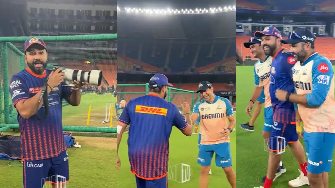 rohit sharma taking photo of gt ipl 2025