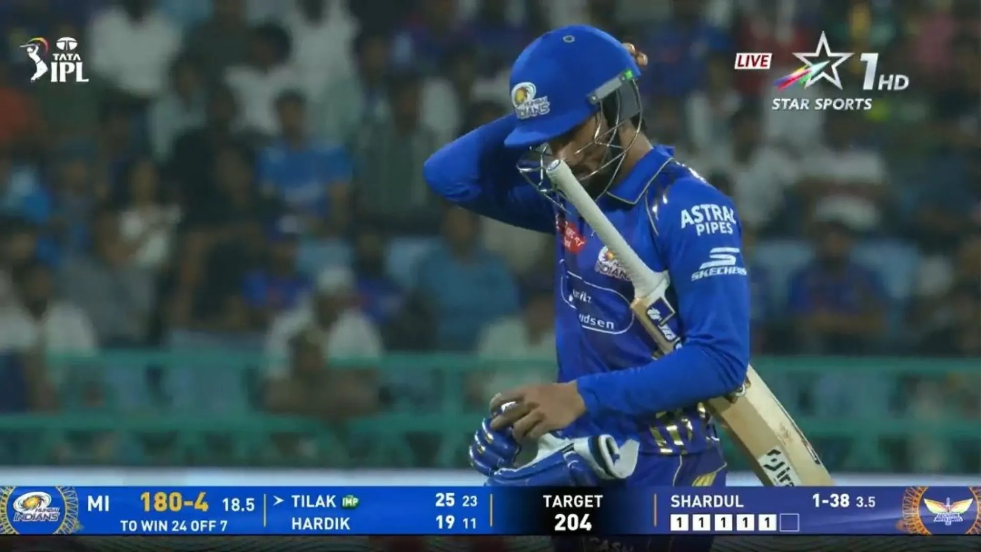 LSG vs MI: मुंबई की हार के तिलक वर्मा बने विलेन