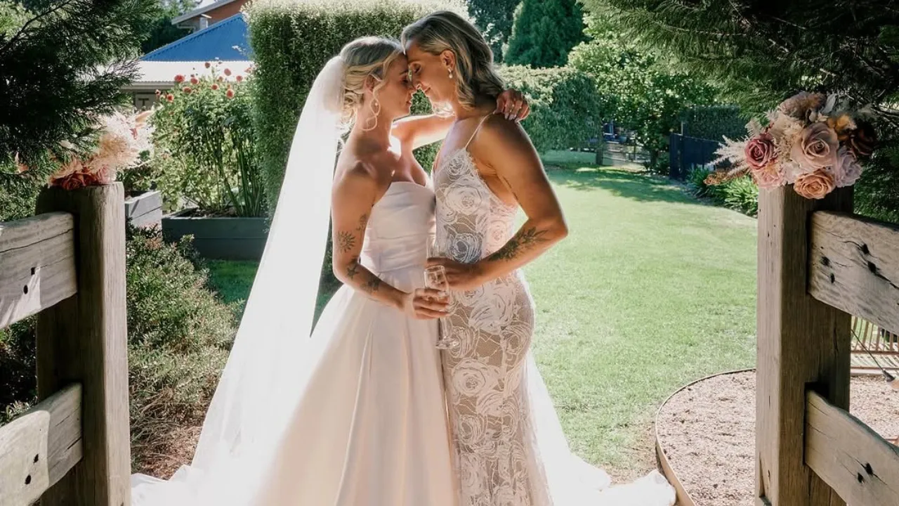 Ashleigh Gardner Wedding with Partner Monica Steals (1)