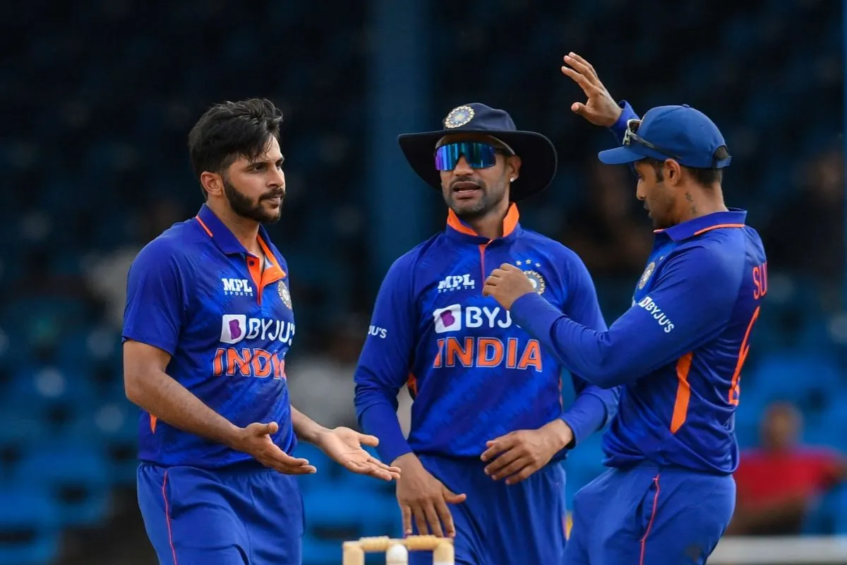 Shardul Thakur celebrates after dismissing Shamarh Brooks, West Indies vs India, 1st ODI, Port-of-Spain, July 22, 2022