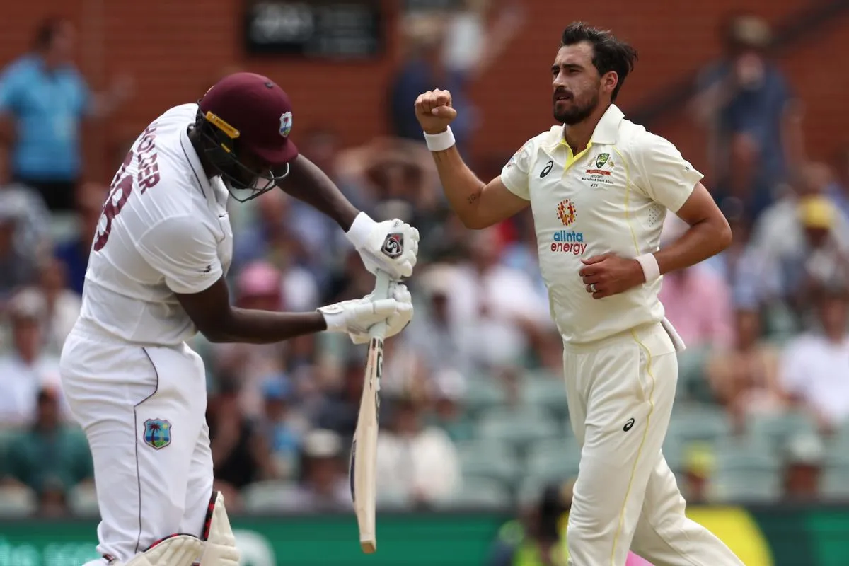 Mitchell Starc sent Jason Holder back for a duck, Australia vs West Indies, 2nd Test, Adelaide, 3rd day, December 10, 2022