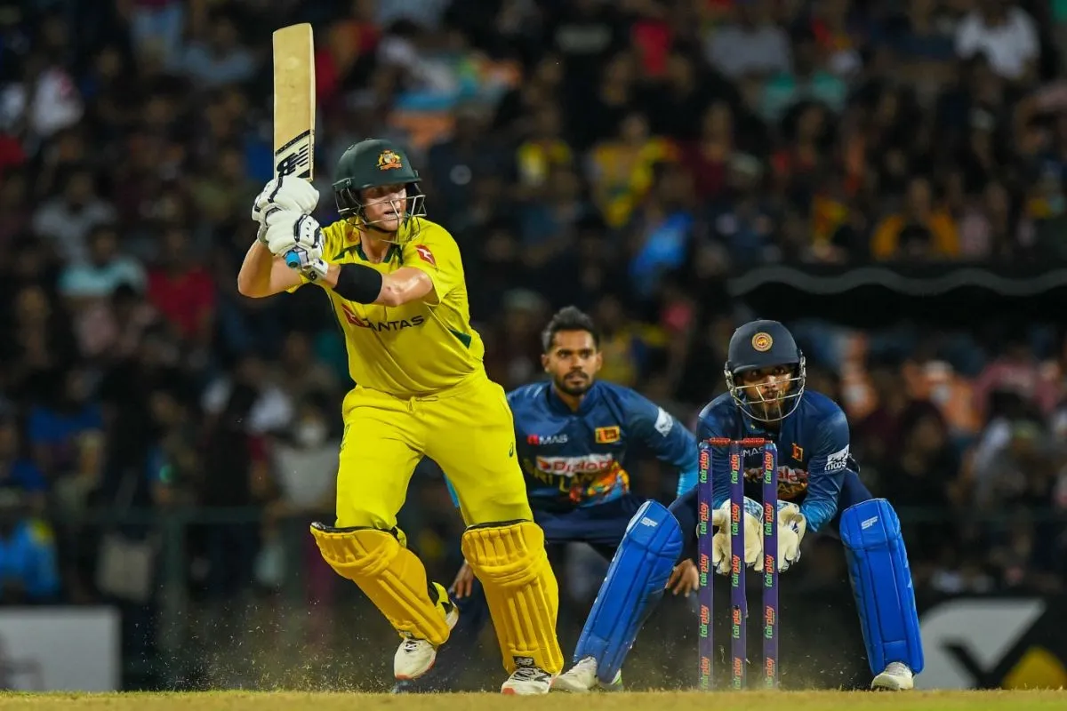 Steven Smith works the ball into the leg side, Sri Lanka vs Australia, 1st ODI, Pallekele, June 14, 2022