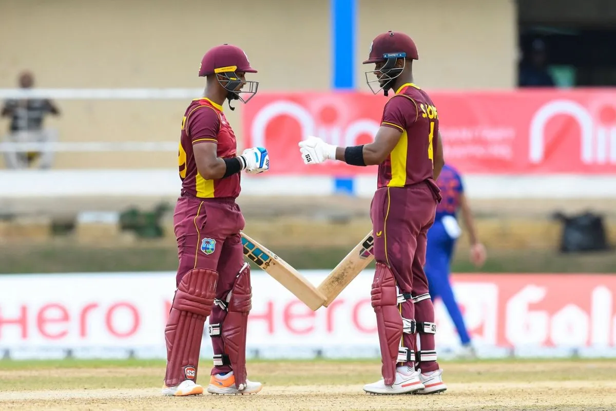 Nicholas Pooran and Shai Hope put on a solid partnership, West Indies v India, 2nd ODI, Port of Spain, July 24, 2022