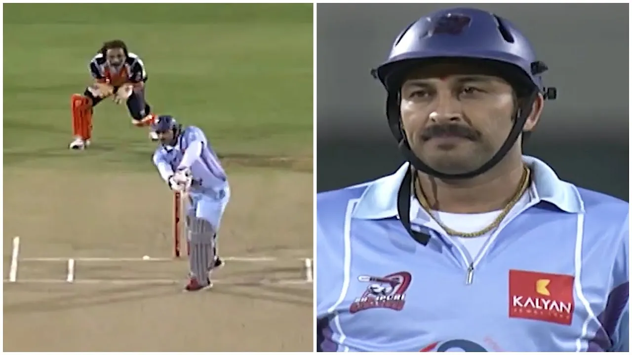 Manoj Tiwari Opens The Innings With A Cracking Boundary Against Veer Marathi In #CCL - YouTube