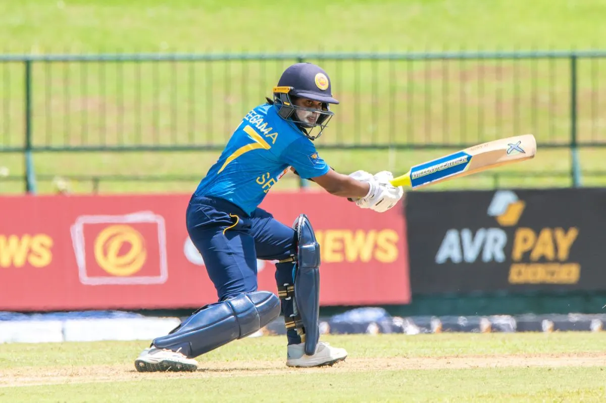 Anushka Sanjeewani stemmed the flow of wickets with a 44-ball 25, Sri Lanka vs India, 2nd women's ODI, Pallekele, July 4, 2022 