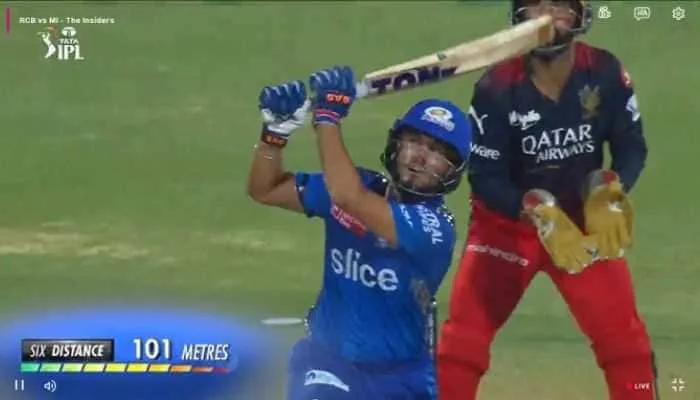 Nehal Wadhera Hits Ball Out Of M Chinnaswamy Stadium In RCB vs MI IPL 2023 Clash, Video Goes Viral - Watch | Cricket News | Zee News