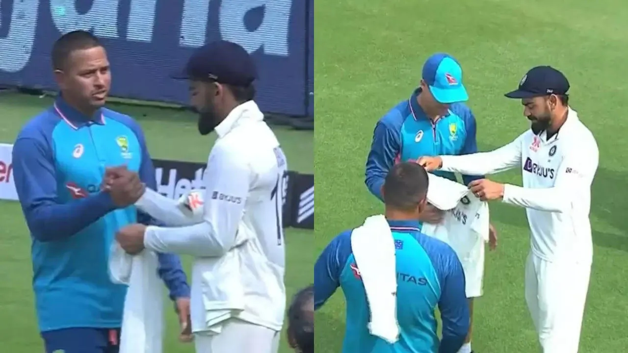 Ind vs Aus: Virat Kohli wins hearts with special gesture; gifts Usman Khawaja, Alex Carey signed jersey - watch