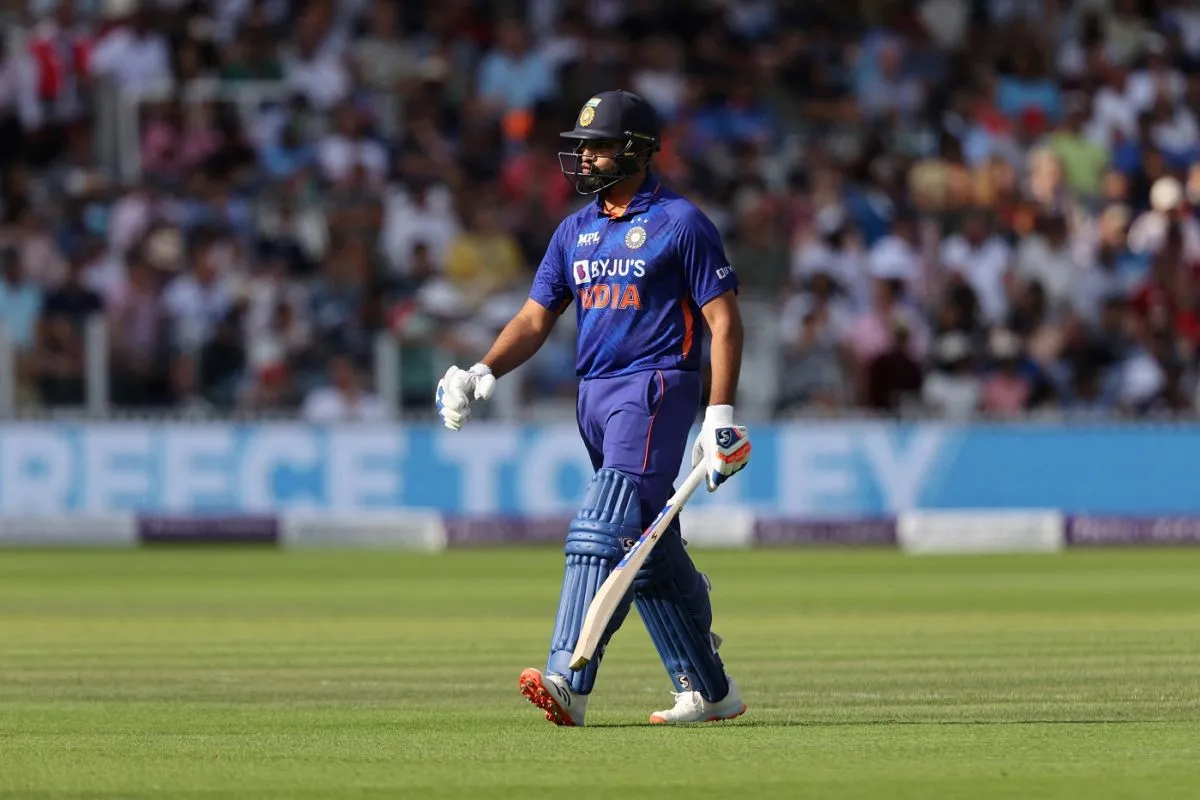 Rohit Sharma was dismissed for a ten-ball duck, England vs India, 2nd ODI, Lord's, London, July 14, 2022<br />
 