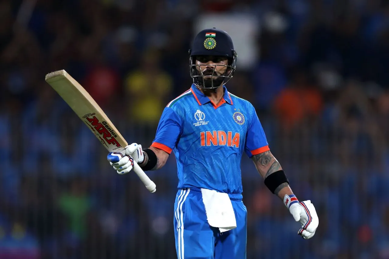 Virat Kohli brought up his fifty in the 26th over, India vs Australia, World Cup, Chennai, October 8, 2023