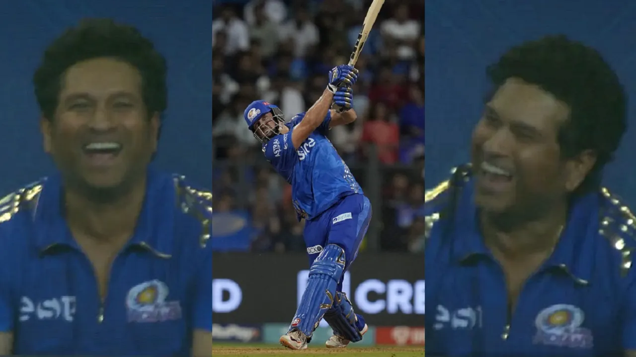 WATCH: Sachin Tendulkar's Viral Reaction After Tim David Hits Jason Holder For A Big Six During Mumbai Indians- Rajasthan Royals IPL 2023 Match | Cricket News, Times Now