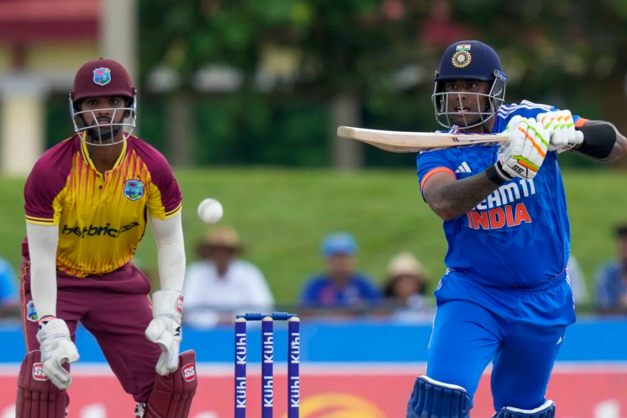 Suryakumar Yadav made his way to 50 off 38 balls, West Indies vs India, 5th men's T20I, Lauderhill, August 13, 2023