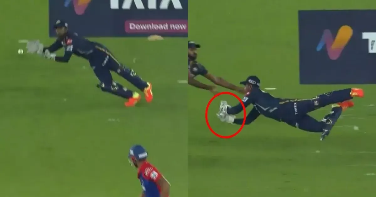 GT vs DC: Watch – Wriddhiman Saha takes a flying catch to dismiss Manish Pandey