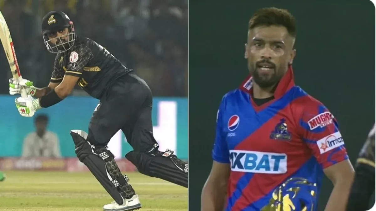 PSL 2023: Babar Azam से नाराज होकर Mohammad Amir ने गुस्‍से में फेंकी गेंद, वायरल हुआ वीडियो - Pakistan Super League mohammad amir throws ball in anger as Babar Azam hits him