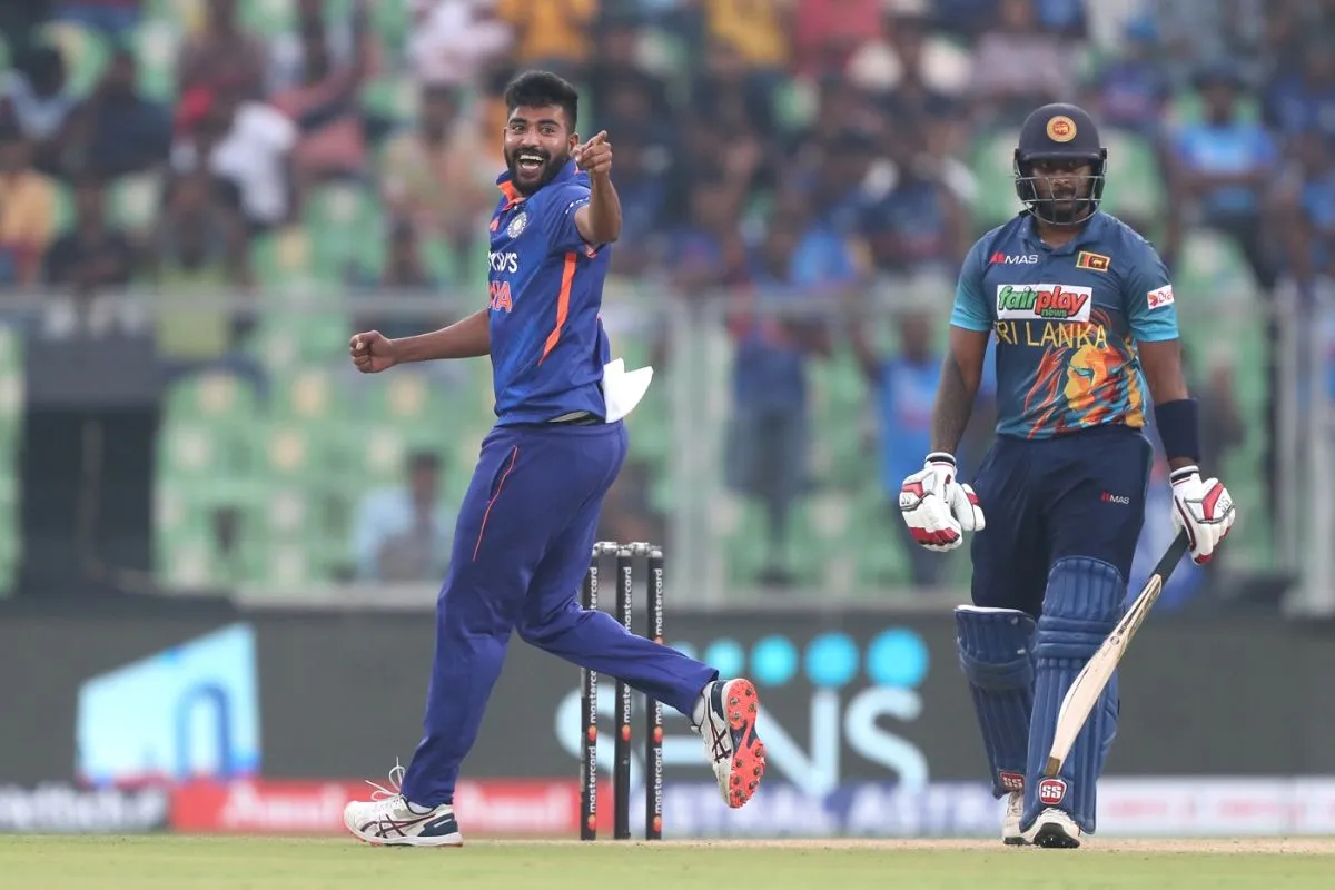 Mohammed Siraj celebrates a wicket, India vs Sri Lanka, 3rd ODI, Thiruvananthapuram, January 15, 2023