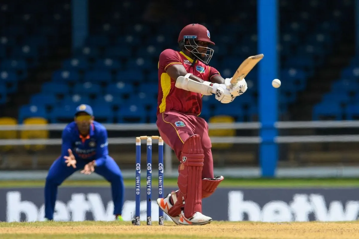 Kyle Mayers brought up a 42-ball fifty, West Indies vs India, 1st ODI, Port-of-Spain, July 22, 2022