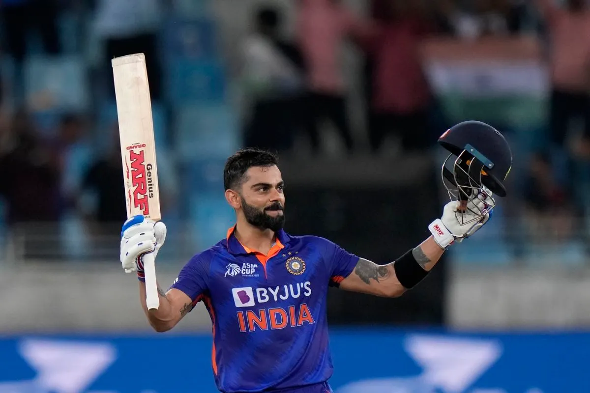 Virat Kohli cannot hide his smile after reaching his hundred, Afghanistan vs India, Super 4, Dubai, Asia Cup, September 8, 2022