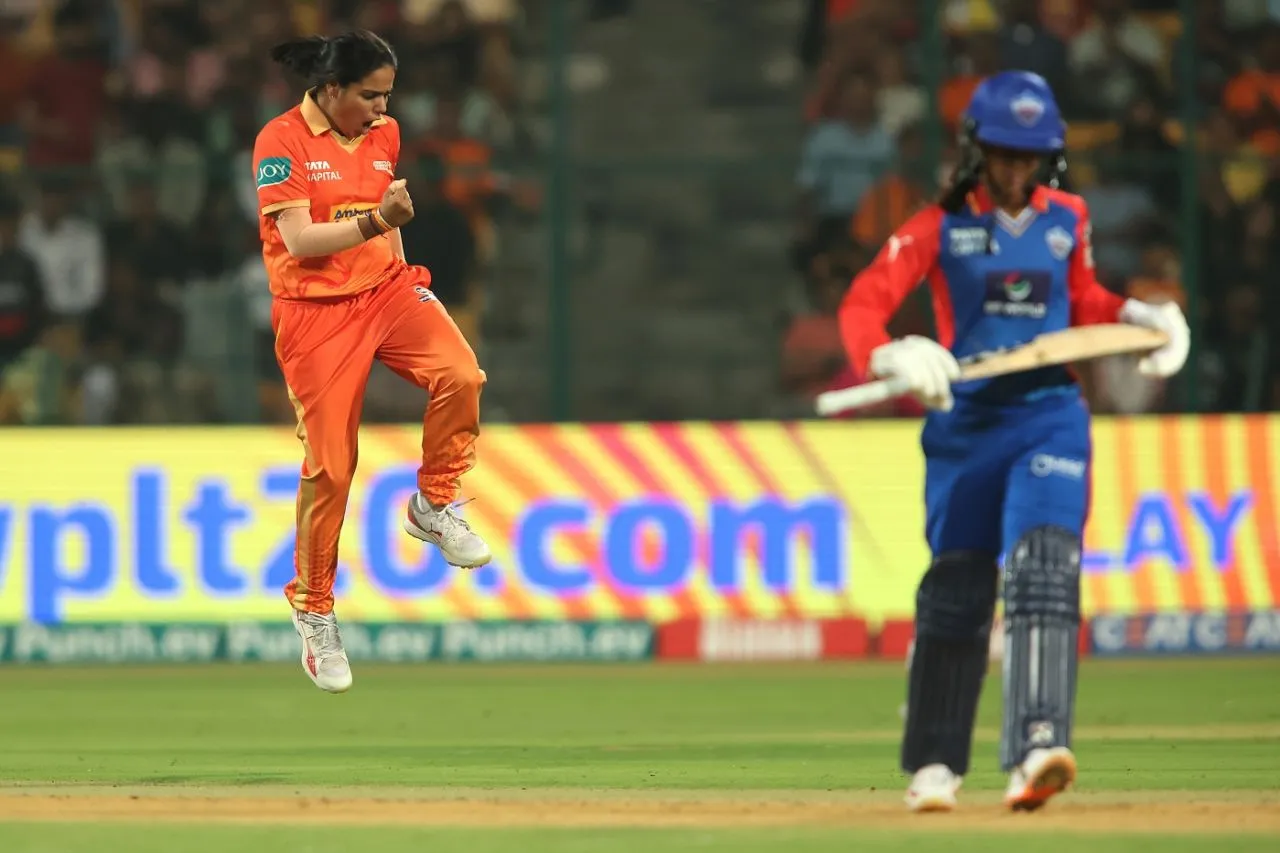 Mannat Kashyap dismissed Jemimah Rodrigues for her maiden WPL wicket, Gujarat Giants vs Delhi Capitals, WPL 2024, Bengaluru, March 3, 2024