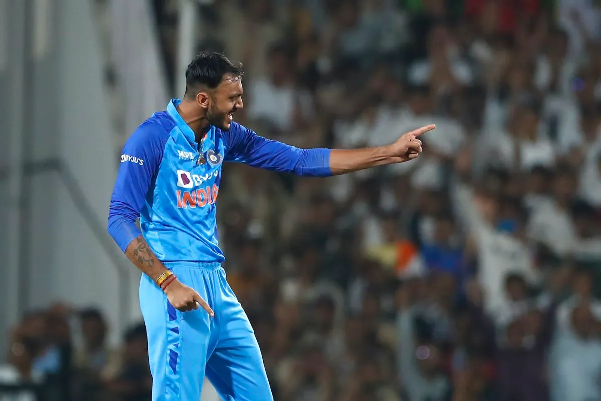 Axar Patel celebrates after dismissing Glenn Maxwell, India vs Australia, 2nd T20I, Nagpur, September 23, 2022 