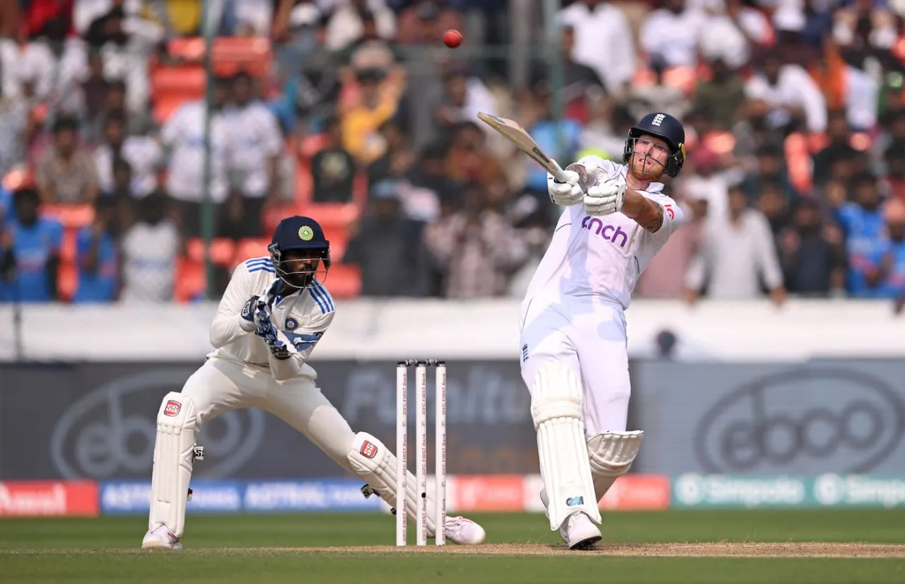 Ben Stokes hits a six, India vs England, 1st Test, Hyderabad, 1st day, January 25, 2024