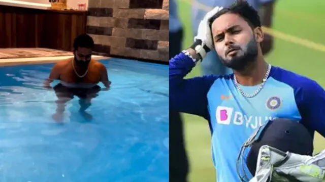 Rishabh Pant seen walking in a swimming pool Indian wicketKeeper Shares Video on Instagram - ठीक होने की दिशा में बढ़ रहे ऋषभ पंत के कदम, अब पानी में चलते नजर आए,