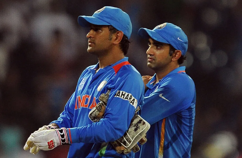 Gautam Gambhir with dhoni