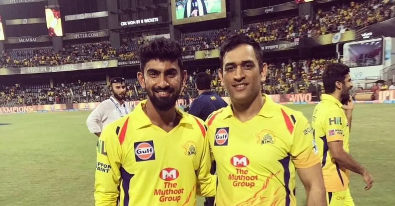 CSK youngster N Jagadeesan with MS Dhoni